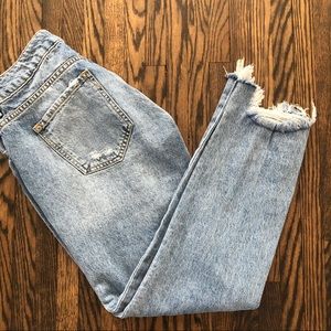ZARA basic denim distressed jeans